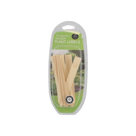 Lot de 10 étiquettes en bois naturel