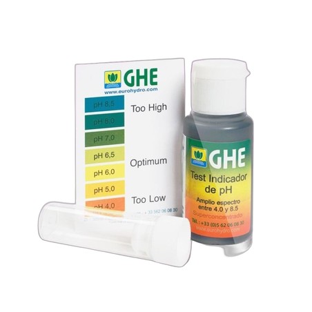 Probador de pH manual para cultivo interior - GHE - Para 200 pruebas de suelo/hidroponía