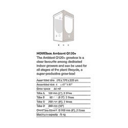 Ambient AQ 120+ - 120x120x220 cm - Chambre de culture - HomeBox