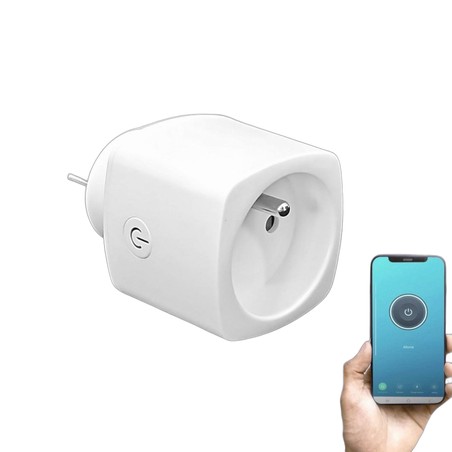 Prise connectée minuteur/temporisateur WIFI avec contrôle de la consommation - Compatible LED 16A