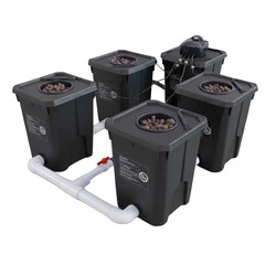 Sistema hidropónico RDWC de 4 macetas y 27 l: rendimiento y simplicidad para el cultivo en interior.