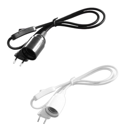 Câble Plug & Play avec douille E27 - 100/300cm - Blanc/Noir