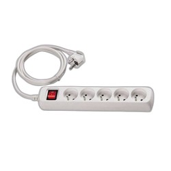 Steckdosenleiste mit 5 Steckdosen – 1 m Kabel – Schalter – MAX 3500 W