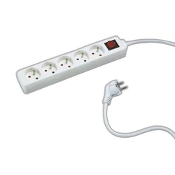 Multiprise avec 5 prises - Câble 1m - Interrupteur - MAX 3500W
