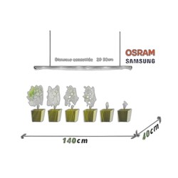 Barre Horticole LED SpectraB.2.G X90 120cm - Idéale pour croissance & floraison